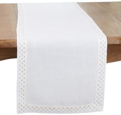 Saro Lifestyle "Polished Patterns Metallic Lattice Table Runner - 16"" x 72"""