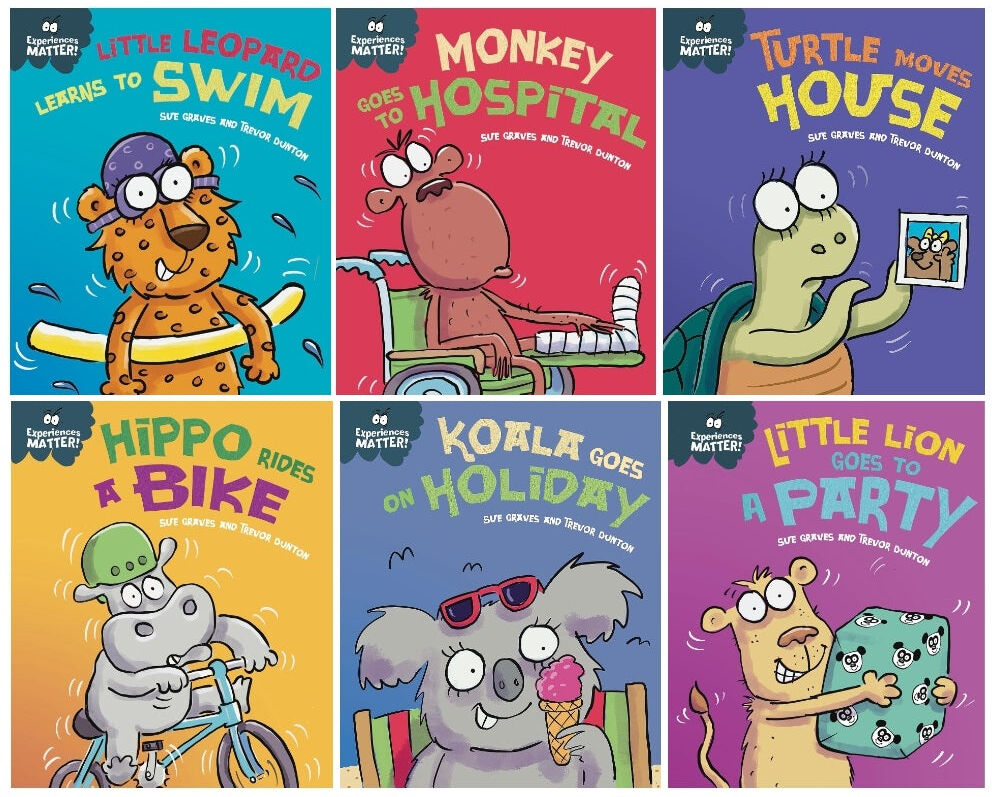 Franklin Watts (Age 3-5) Sue Graves Experiences Matter Series 2 Collection 6 Books Set (Little Lion, Monkey, Koala, Turtle, Little Leopard, Hippo)