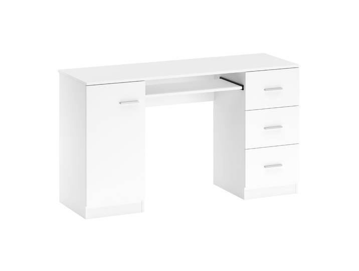 Schreibtisch ANTARES mit Stauraum 136 x 45 x 77 cm weiss