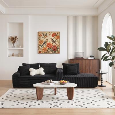 L Shaped Cloud Sectional Sofa, Modular Corduroy Couch