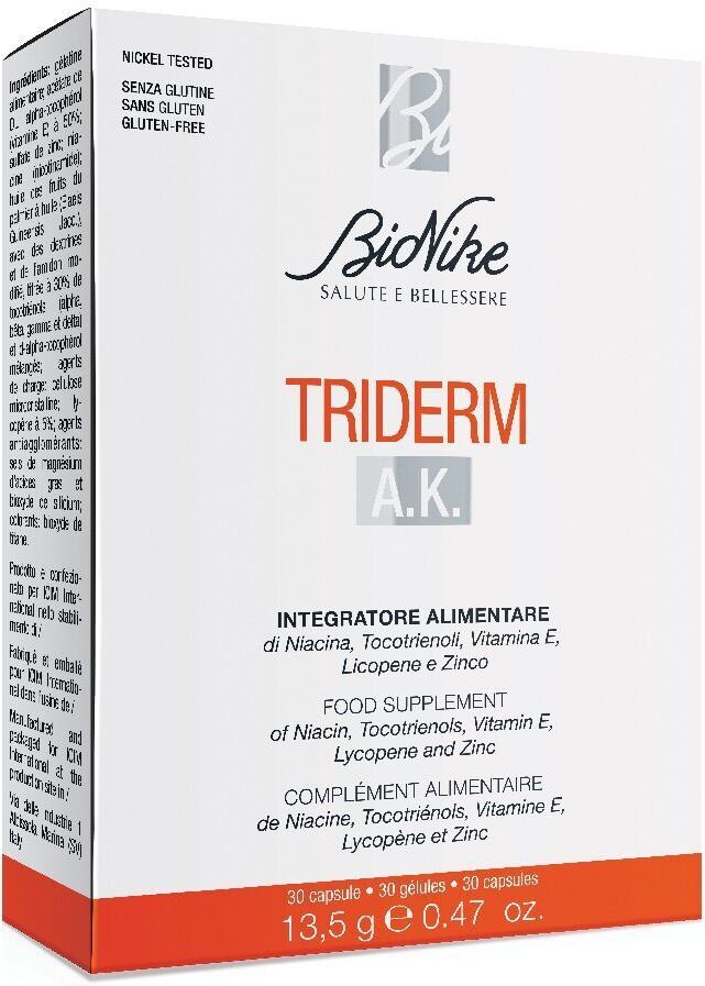 Bionike Triderm A.K., Integratore Alimentare Pelle, 30 Capsule