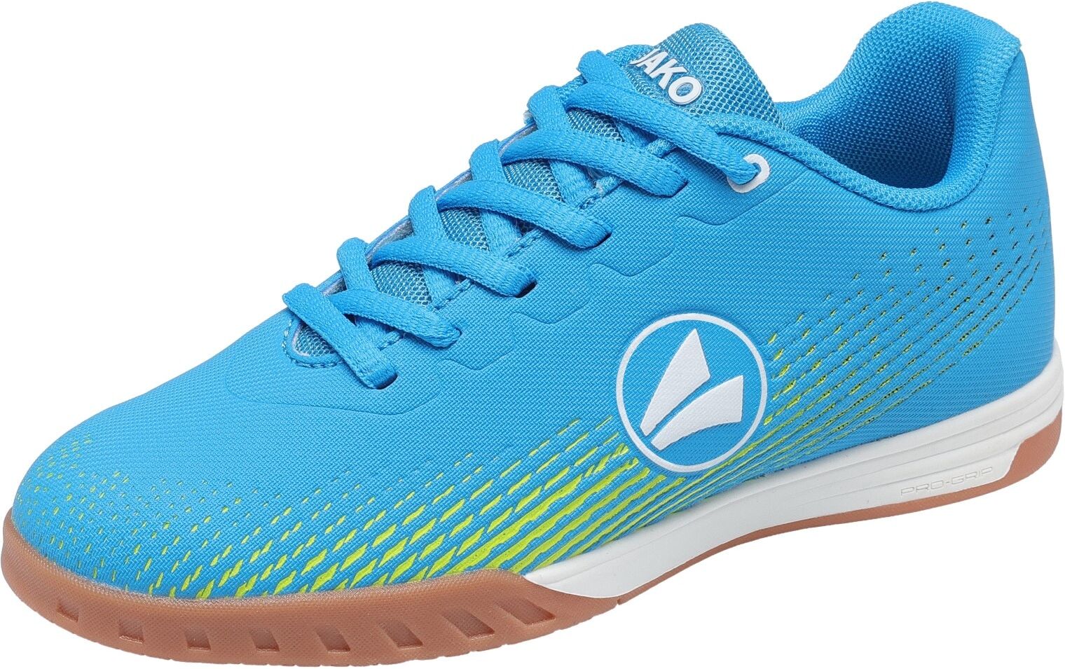 Indoorschuh JAKO "J-SI SKILL", Mädchen, Gr. 29, gelb (sky, neon gelb), Synthetik, Schuhe Indoorschuh, Hallenschuh, Sportschuhe sky, neon gelb 29