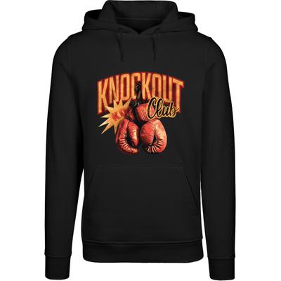 Kapuzenpullover MISTERTEE "MisterTee Knockout Club Hoody", Herren, Gr. S, schwarz, 65% Baumwolle, 35% Polyester, mehrfarbig, normal, ohne Ausschnitt, Pullover Kapuzenpullover