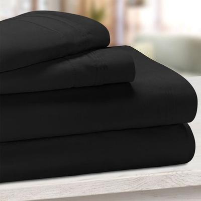 Home City, Inc. Majestic Sheet Set, King, Black