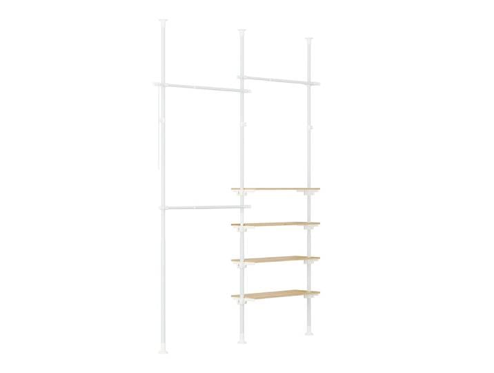 Portemanteau sur pied à quatre étagères blanc 138x24.2x295cm