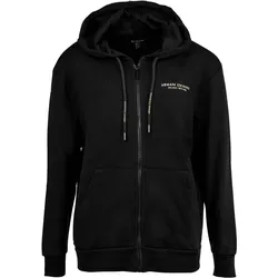 A|X ARMANI EXCHANGE Damen Sweatjacke - Reißverschluss, Kapuze, Logo Schwarz/Gold / XL