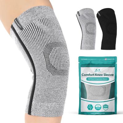 Women's Comfort Knee Compression Sleeve by BraceAbility in Gray (Size XL/2XL)