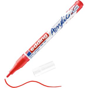 Edding Acrylstifte 5300 Acrylic, fein, verkehrsrot matt, Rundspitze 1-2mm, wasserfest