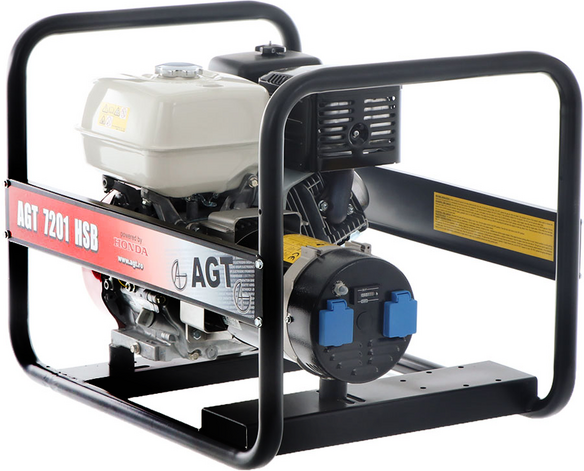 AGT 7201 HSB - Groupe électrogène 6.1 kW monophasé à essence - Continu 5.7 kW Monophasé