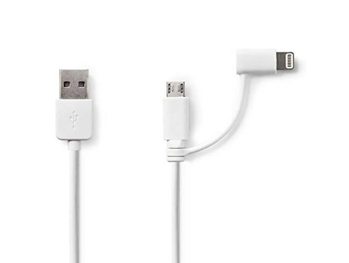 Nedis 2-in-1 oplaadkabel, USB-A-stekker