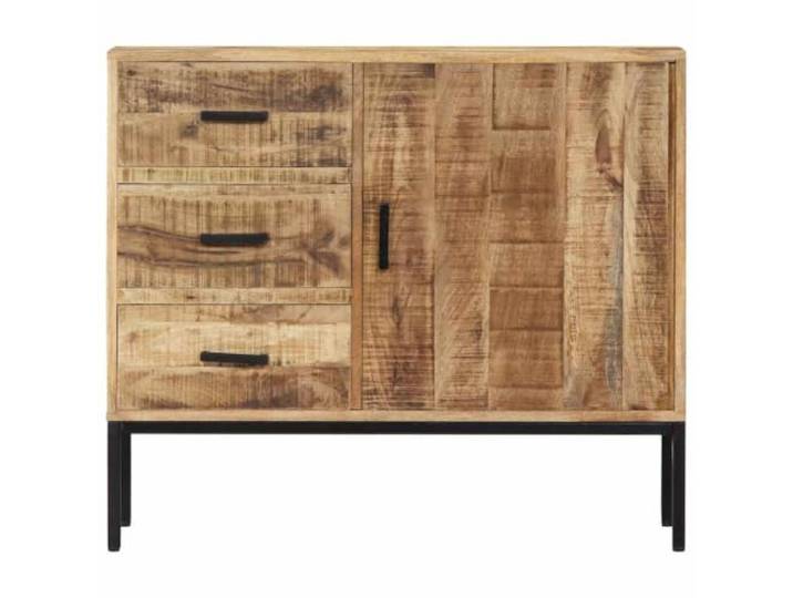 KKgypkn Sideboard Massivholz Mango 88x30x71 cm Handgefertigt, 3 Schubladen, 1 Fach mit Tür, Strapazierfähig, Einzigartige Maserung