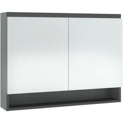 Helloshop26 - Badezimmerspiegelschrank 80 x 15 x 60 cm graues MDF 02_0006711