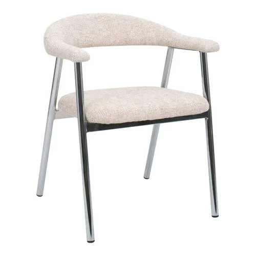 Giga Meubel Eetkamerstoel Sorø Set van 2 - Beige/Chrome
