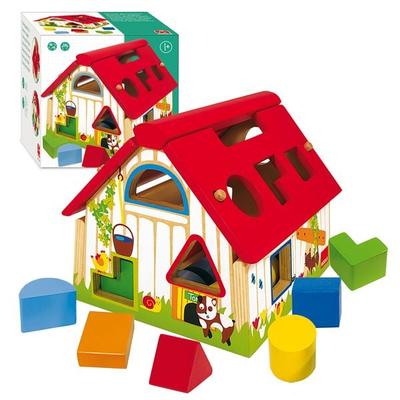 Holzhaus mit geometrischen Formen (Kinderspiel)