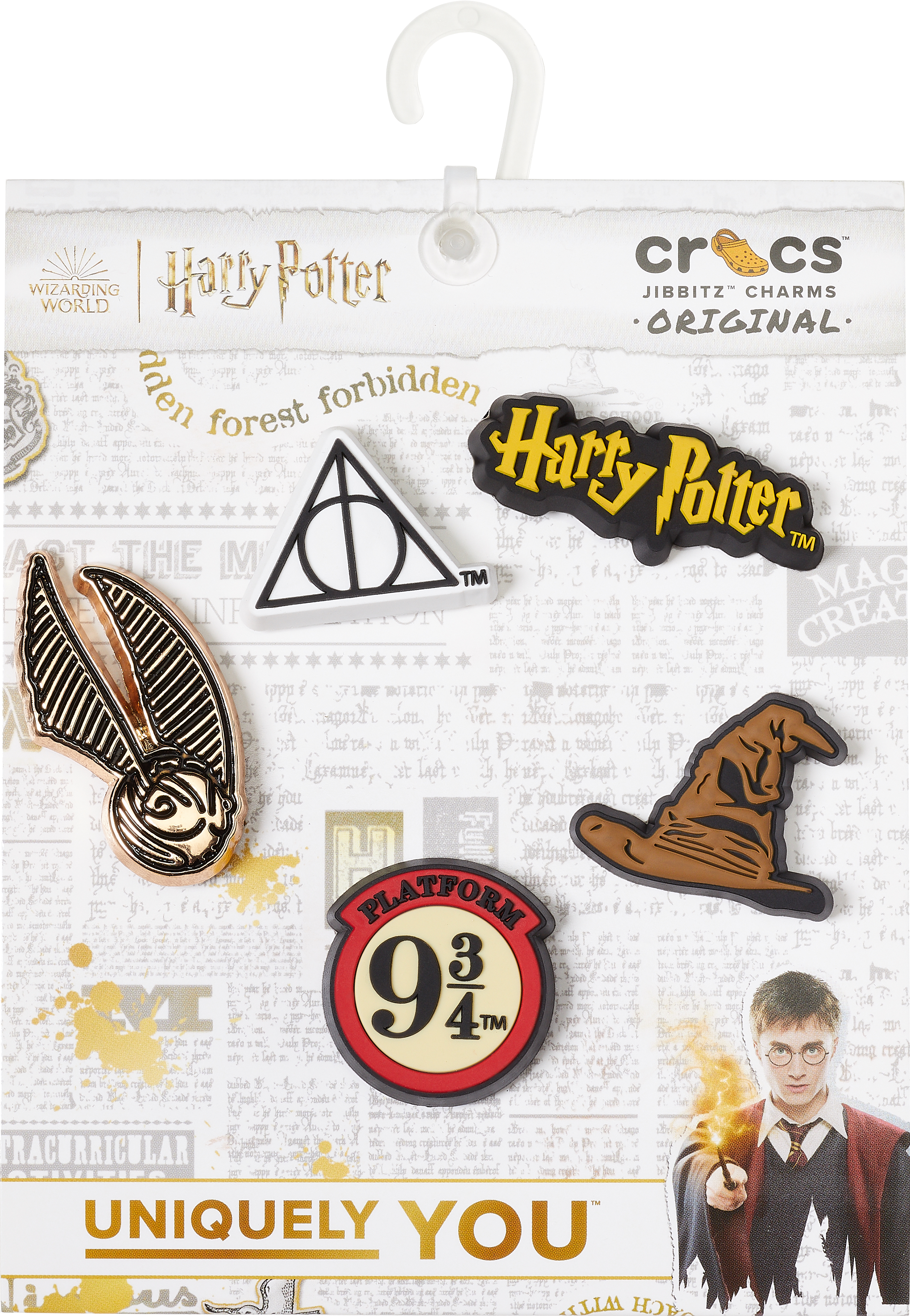 Schuhanstecker CROCS "Jibbitz™ Harry Potter Symbol", Damen, bunt (multi), PVC, Zinklegierung, Schuhzubehör Schuhanstecker, Harry Potter Anstecker, Charm, Anstecker für Crocs Schuhe