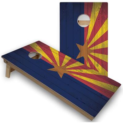 Skip's Garage Solid Wood Cornhole Boards - Arizona Flag Design