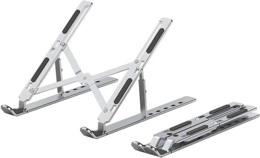 INF Support Pliable en Acier au Carbone pour Ordinateur Portable - Support de Refroidissement Portable Argent