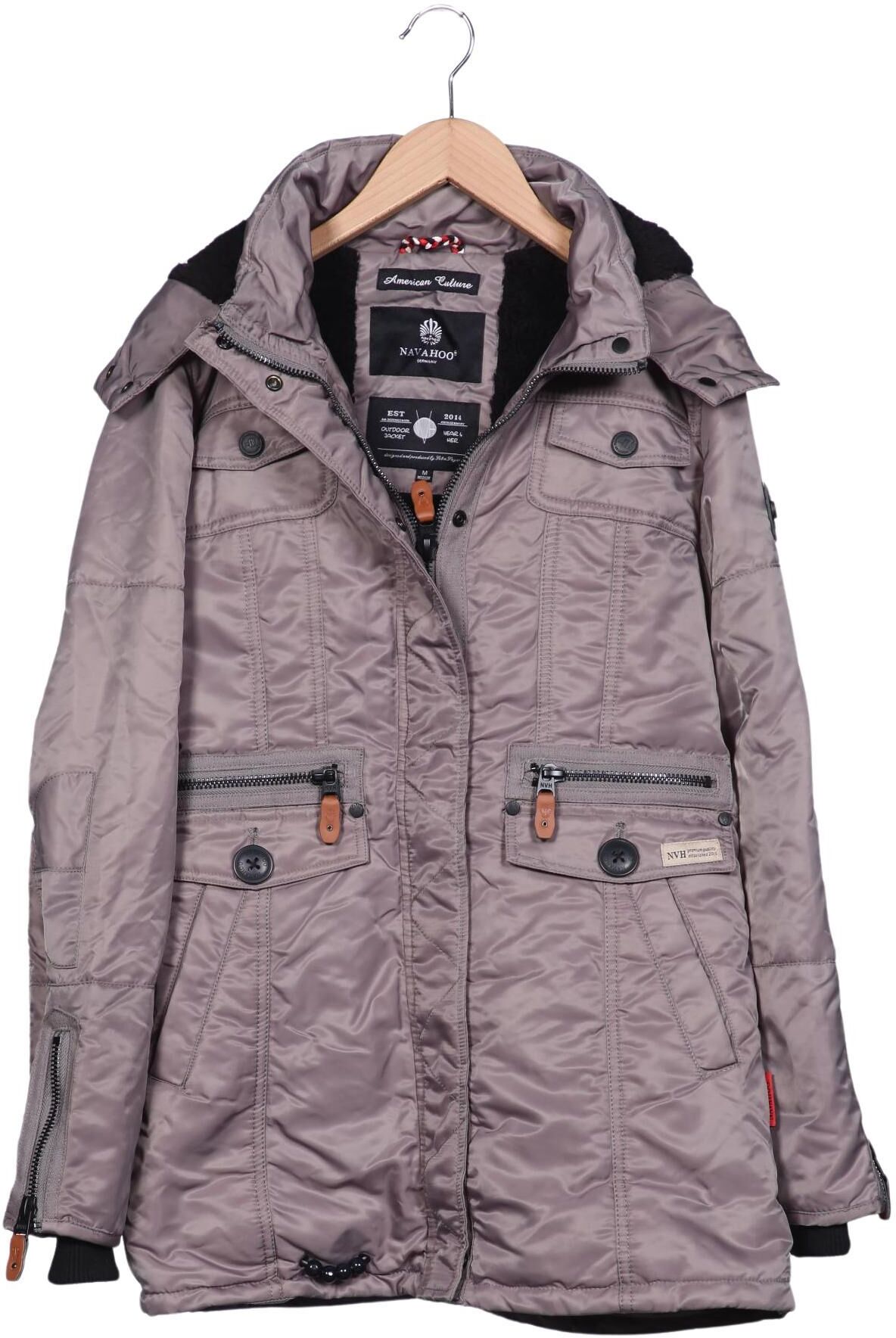 Navahoo Damen Mantel, Grau, Gr. M, Synthetik - Second Hand
