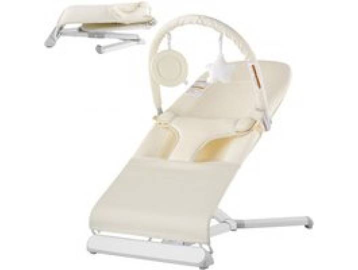 VEVOR Transat Bébé 0-9 Mois Siège Transat Pliable Nouveau-né avec 2 Angles d'Inclinaison, Barre de Jouets Rotative, Sac de Transport, Transat Portable Bébés, pour Intérieur, Extérieur, Maison, Beige