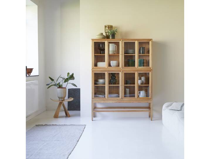 Doppelvitrinenschrank aus Mindi Alex - Natur - Light mindi wood