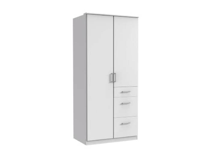 M Möbel-Direkt Deutschlands schnelle Möbel Kleiderschrank Click in Weiß 91 cm Breite, ohne Spiegel