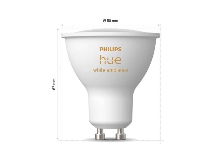 Philips HUE Led-Leuchtmittel, Weiss, Kunststoff, Gu10, 4,2 W, 5.7x5x5 cm, Lampen & Leuchten, Leuchtmittel, LED-Lampen, Gu10 LED