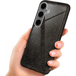 Samsung Galaxy S24 Hülle Glitzer Schwarz – ONEFLOW Glitter Case, 3in1 Silikon, Funkelnd, Stoßfest, Dünn, Glamour-Black