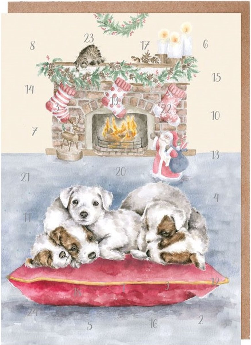 Wrendale Designs by Hannah Dale Adventskalender Kaart Alles wat ik wil voor Kerstmis A5 15,8 x 21 cm