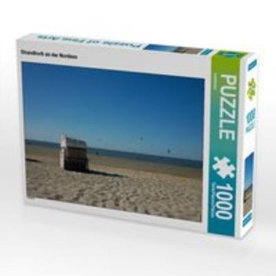 CALVENDO Puzzle Strandkorb an der Nordsee, LeTeile Lege-Größe 64 x 48 cm Foto-Puzzle Bild von kattobello