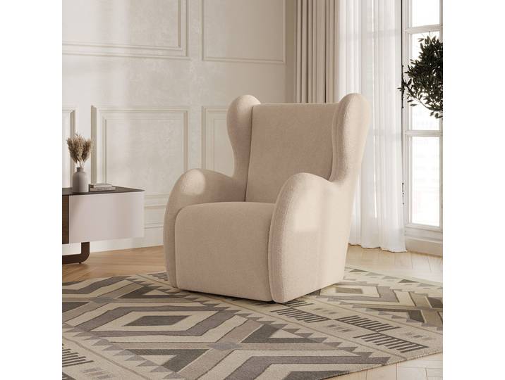 Masseno Polstersessel MASTI Q, Minimalistisch Loungesessel ergonomisch, Beige
