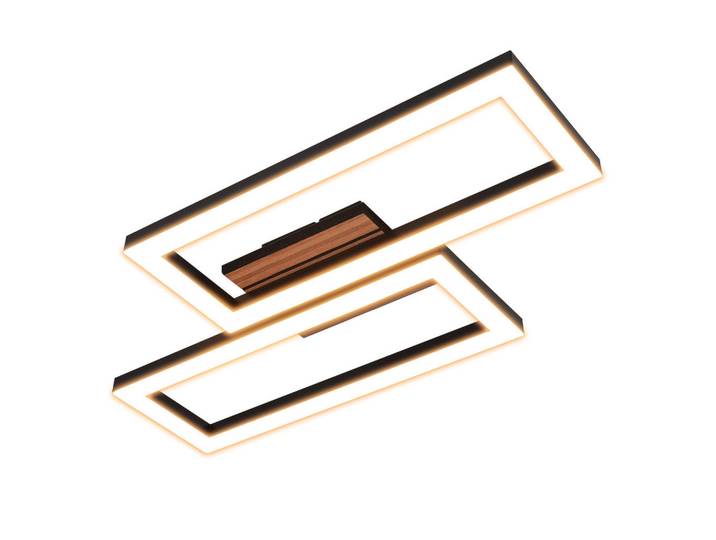 Nettlife LED Deckenleuchte 27/50/6cm, Schwarz, Metall, LED integrated, 27x6x50 cm, Lampen & Leuchten, LED Beleuchtung, LED-Deckenleuchten