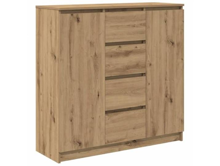 HKTMGDNG Sideboard Kommode mit 4 Schubladen Artisan-Eiche 100,5x35x98,5 cm Stauraum fuer Schlafzimmer und Flur: Zwei Tueren mit Boeden bieten geschuetzten Platz fuer private Unterlagen.
