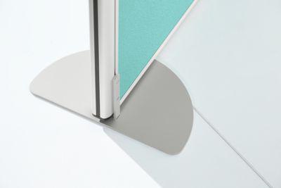 Standfuß Schallschutz System 40, höhenverstellbar, aus Stahl/Aluminium, weiß-aluminium