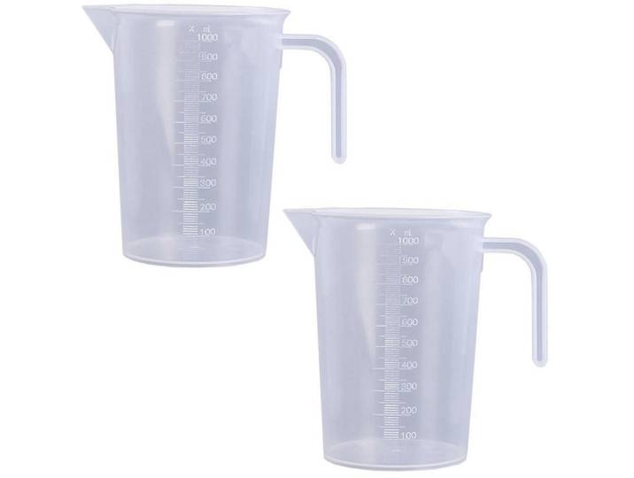 Messbecher 2-teiliges Set 1000 ml transparent, Transparent, Kunststoff, Backen & Backzubehör, Messbecher