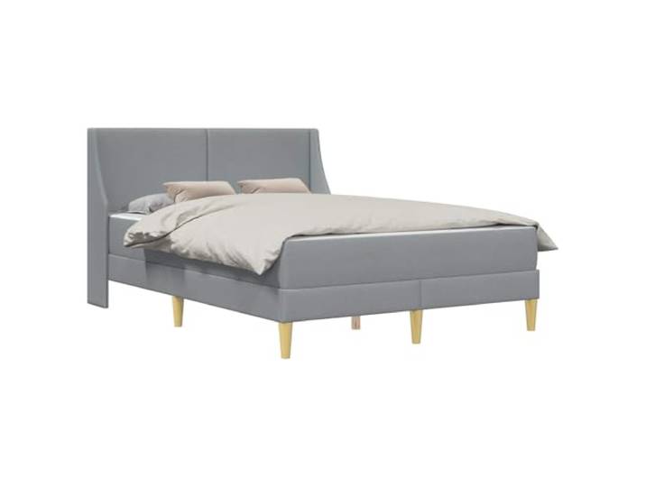 TUERYAFEK Bettgestell Mit Matratze Mit Kopfteil Polyester Stauraum Unter Dem Bett, Taschenfederkernmatratze, Atmungsaktiver Stoff, Robuste Sperrholzkonstruktion