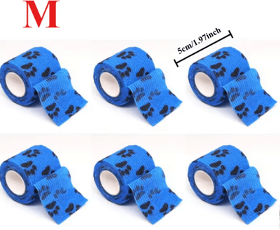 Inspire Picks Self Adhesive Dog Leg Wrap Bandages Protective Paw & Leg Support For Walking Dogs 6 Pcs Blue 5cm X 4.5m