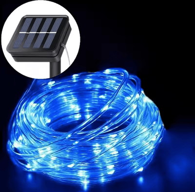 Inspire Curations Solar LED Rope Lights 5M 10M 20M Waterproof Outdoor Decor blue 10m 100led