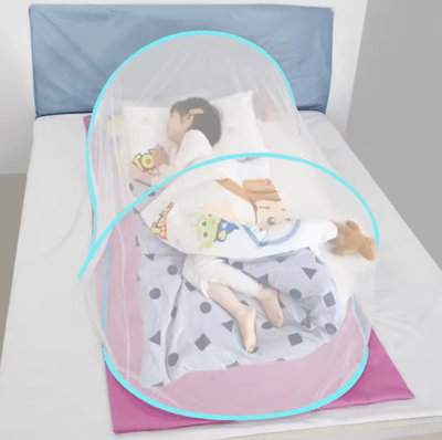 Inspire Picks Foldable Installation Free Single Dorm Mosquito Net With Encrypted Mesh blue Fixed Version 200 80 56cm