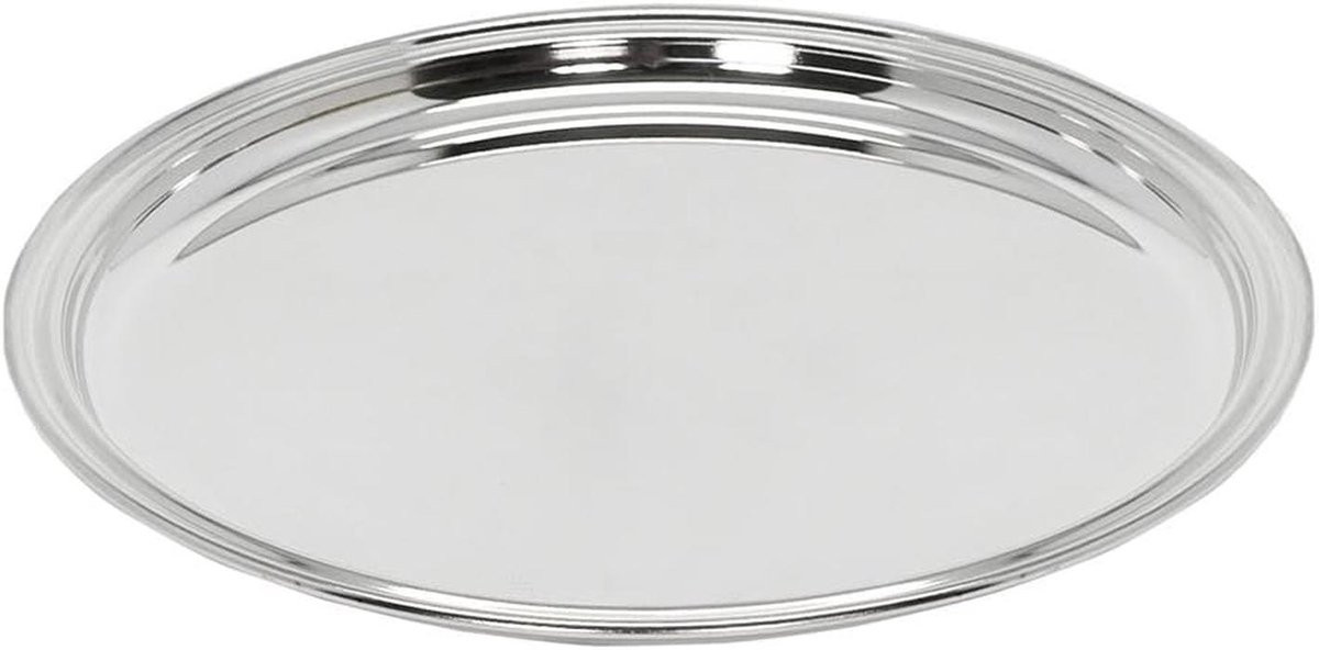 Edzard Rond Dienblad Pipe Zilverkleurig - Diameter: 22 cm