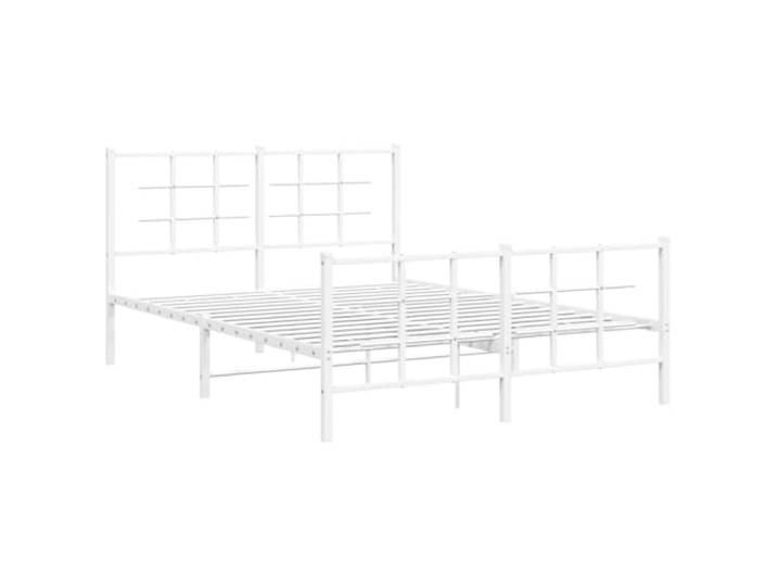 KTHLBRH Bettgestell aus Metall, weiß, 135 x 190 cm, mit Kopfteil Lattenrost aus Stahl, inkl. Lattenrost, 26 cm Unterstand, stabile Konstruktion