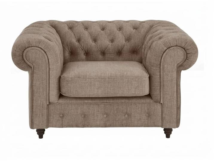 JVmoebel Chesterfield-Sessel Brauner Chesterfield Sessel aus weichem Stoff für das Wohnzimmer (1-St., 1-tlg), Special features