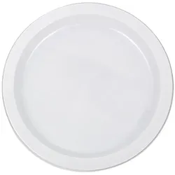 MONOUSO - Wiederverwendbar Plastikteller Flach Wirtschaftlich PS Weiß Ø22cm (550 Stück)