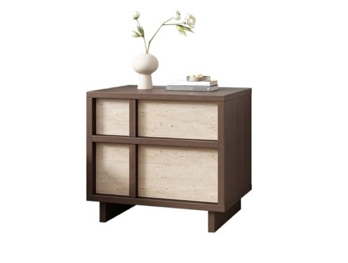 ZengL263NgS Schlank und platzsparend Nachttisch im mittelantiken Stil Schlafzimmer-Aufbewahrungsschrank aus massivem Holz for den Haushalt(Klein)