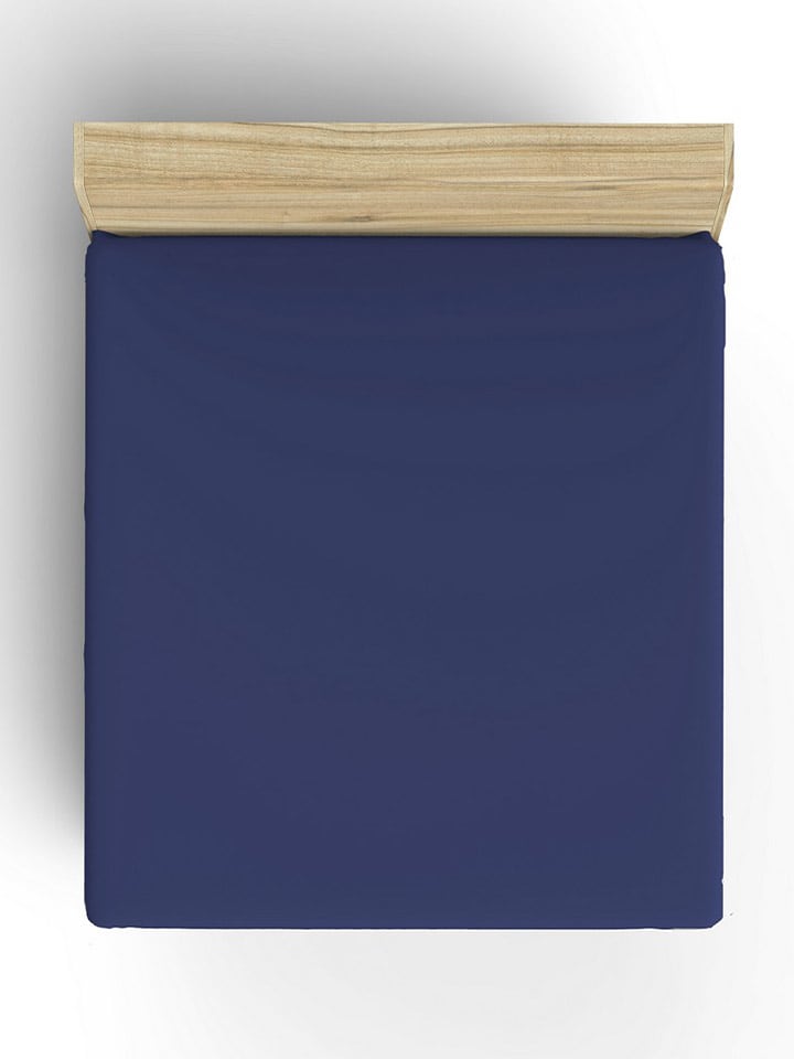 Elizabed Renforcé-Spannbettlaken in Blau - 90x200 cm