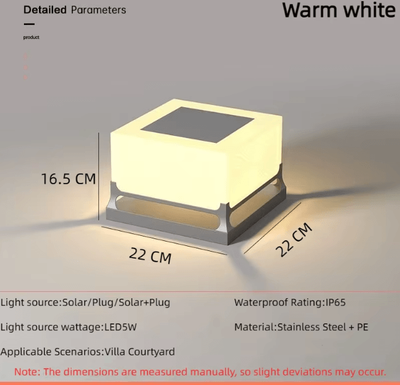 Uplift Curations Modern Solar Outdoor Waterproof Decorative Door Post Light Yard Patio Pathway Wall Pillar Lamp s Warm White solar