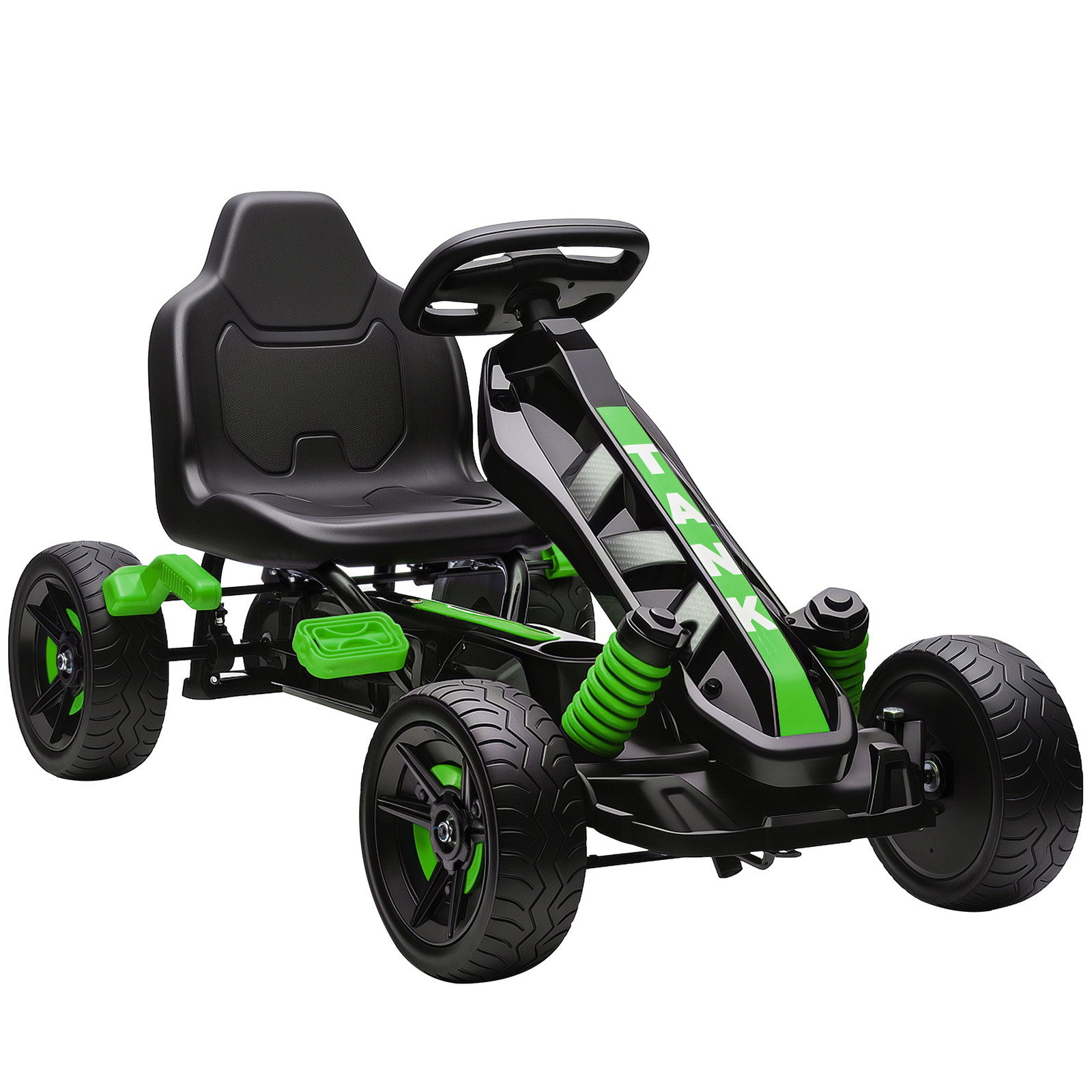 AIYAPLAY Gokart met pedalen en rem voor kinderen, Groen