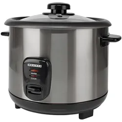 Melissa Reiskocher 1,5 l 500 W Antihaftbeschichtung Abnehmbare Schüssel Dampfgareinsatz , Dampfgarer + Reiskocher, Silber, Grau