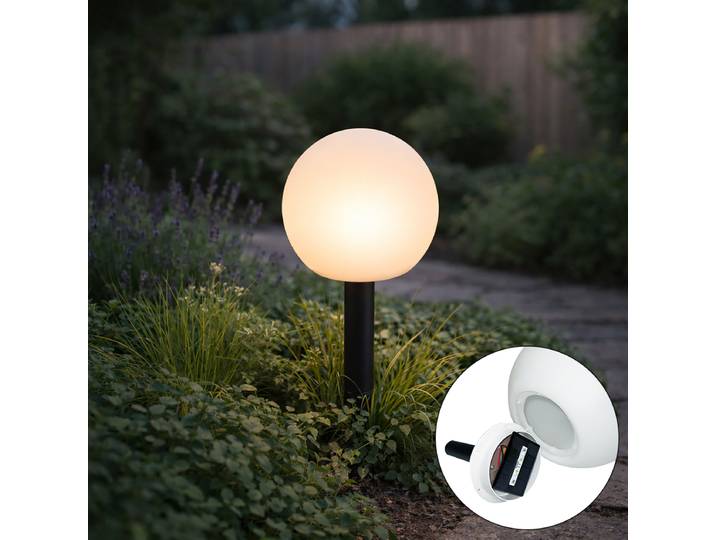 Lampe d'extérieur blanche 20 cm avec LED intégrée IP44 solaire