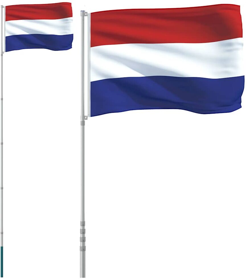 vidaXL Drapeau des Pays-Bas et mât 5,5 m Aluminium