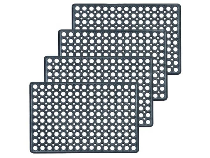 Astra Wetterfeste Gummimatte Außen sehr robust - Schwarz 4er Set 40 x 60 cm
